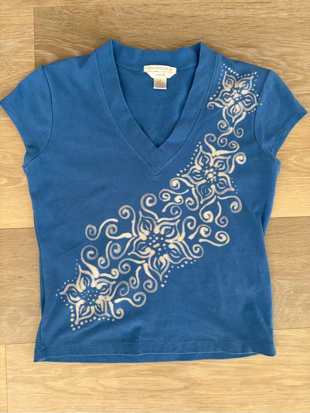Upcycled Petite Sophisticate Bleach Design Tee